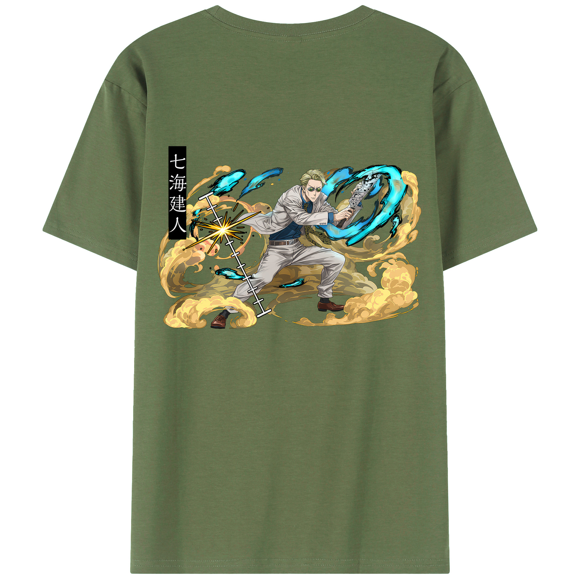 （画像用） 呪術廻戦 Jujutsu Kaisen 綿100％ メンズ半袖Tシャツ（バックプリント） 通気性